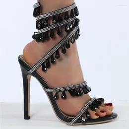 Sandals Plus Size 41 Summer Pumps For Women Party Shoes Solid Woman 11cm High Heels Sexy Club Female Catwalk Sandale