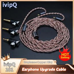 Accessories ivipQ101 MMCX/0.78mm 2PIN QDC LType Modular Plugs 2.5/3.5mm/4.4mm 4 Core LITZ Graphene+Copper Alloy Highend Earphones Cable