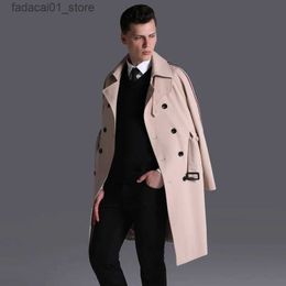 Men's Trench Coats 2021 New Spring Fashion Casual Men's Trench Coat Long Outerwear Loose Clothes Men Army Green Good Quality Windbreaker 1111 S-6xlQ240125