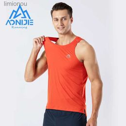 Men's Tank Tops AONIJIE FM5126 Man Male Quick Drying Sports Undershit Running I-shaped Vest Sleeveless Summer Tank Top For Marathon FitnessL240124