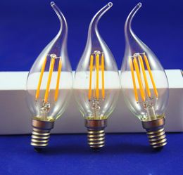 16pcslot 4W LED Candle Light E14 AC220V Dimmable LED Filament Bulb LED High Power Lamp 5810620