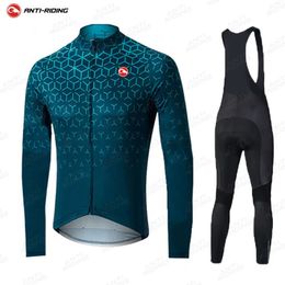 Breathable Men's Cycling Jersey Long sleeve set MTB Autumn Bike Clothing Maillot Ropa Ciclismo Hombre Bicycle Wear 240119