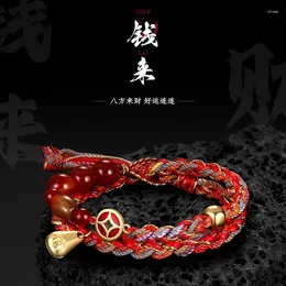 Charm Bracelets Dragon Year This Animal Red Rope Men's And Women's Silver Plated Minority All-Match Lucky Beads Hand-Woven Bracelet