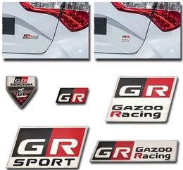 3D Aluminum GR SPORT GAZOO RACING Badge Car Side Body Rear Trunk Sticker Decoration for Toyota Corolla Cross Chr Yaris Rav4