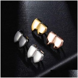 Belly Chains Double Caps Grillz Two Teeth Top Hip Hop Grills For Men Rapper Jewellery Drop Delivery Jewellery Body Jewellery Dhiab