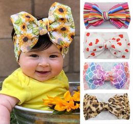 INS European and American children039s hair accessories DIY cloth wide hairband baby headgear kids headband printing big bow he6216352