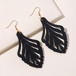 Dangle Earrings Women Wooden Tree Leaf Plant Eardrop Ear Wear Lady Africa Jewelry Accessories Gift