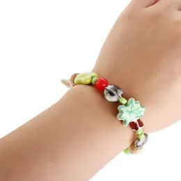 Strand Resin Bead Lucky Fish Bracelet Personality Fashion Design Korean Style Coconut Tree Hand Rope Jewelry Accessories Glass Women