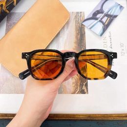 Sunglasses Luxury Fashion Vintage TVR 527 Solid Thick Acetate Frame TAC Lens Classical Square Style Women Top Quality