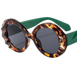 Fashio Sunglasses Unisex Personality Pattern Sun Glases Oversize Frame Eyewear Anti-UV Spectacles Round Eyeglasses Simplicity Adumbral