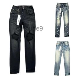 Purple Jeans Mens Designer for Pants Embroidery Quilting Ripped Trend Brand Vintage Pant Fold Slim Skinny Fashion 895073438 4F5E