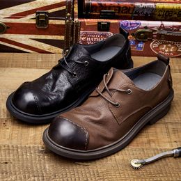 Hanamde Mens Casual 2023 New Style Fashion British Trend Designer Genuine Cow Leather Derby Dress Shoes for Male