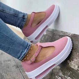 Sandals Summer Women's Vintage Wedge Shoes Woman Buckle Suede Straw Thick Bottom Flats Platform Flock Sandalias Large