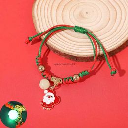 Chain Glow Christmas Weaving Bracelet for Men and Women Popular Santa Claus Couple Best Friend HandicraftsL24