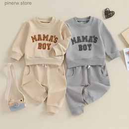 Clothing Sets Lioraitiin 0-3Y Newborn Toddler Baby Boy Fall Winter Outfits Letter Crewneck Sweatshirt Casual Pants Set 2Pcs Clothes