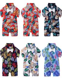 Kids Designer Clothes Boys Rompers Floral print Children039s Infant Jumpsuit Baby Summer Pajamas Clothes Hawaiian style CZ5265136309