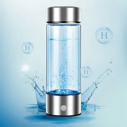 Water Bottles 2024 420ML Portable Hydrogen Machine Rechargeable Hydrogen-rich Glass Health Cup Suitable For Family Travel