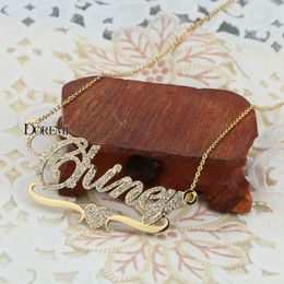 DOREMI Stainlesss Custom Name Necklaces Pendant Letters Necklace for Women Custom Chain Jewelry Children Personalized Gold 240125