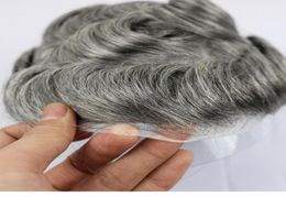 2021 high quality Thin Skin Toupee for Men Men039s Hair Pieces Replacement System 1B65 Colour Human Haiir Mens Wig Fashion casua3558981