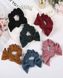 INS 7 Color Women Girls Winter Velvet headband Elastic Ring Hair Ties Accessories Ponytail Holder Hairbands Bunny Ears Scrunchies 8563205