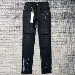 Purple Jeans Men Tag Unisex Mens Designer Ripped Skinny Pants for Dhgate Washed Old Clothes Pantalones Luxury Brand 1YS6