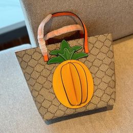 INS children letter printed handbags Designer kids pineapple tote bags luxury girls single shoulder messenger bag S1068