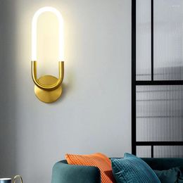 Wall Lamp LED Light Simple Creative Indoor Home Decoration Villa Yard Bathroom Bedroom Corridor Bedside 360 ° Glow Acrylic