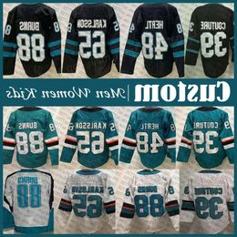 Jerseys Logan Couture Erik Karlsson Hockey Jersey Custom Men Women Kid San Jose Sharks Tomas Hertl Kevin Labanc Kaapo Kahkonen Steven Lorent 39