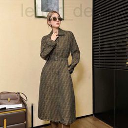 Designer luxury Basic & Casual Dresses Women Fashion Jacquard Trench Coats Luxury Vestidos Largos Elegantes Senior Stylist Street Style Skirt Sexy Clothing 27QS