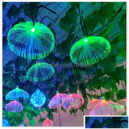 Led Neon Sign Outdoor Jellyfish Fibre Optic Colorf Light Hanging Lights Living Room Restaurant Home Decor Wedding Party Waterproof I Dhxgu