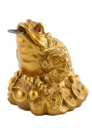 Feng Shui Money LUCKY Fortune Wealth Chinese Frog Toad Coin Home Office Decoration Tabletop Ornaments Good Lucky Gifts303g2703777