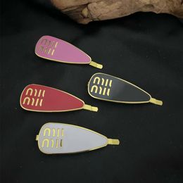 Cute Waterdrop Letter Hair Clips with Stamp Women Girl Letter Barrettes for Gift Party