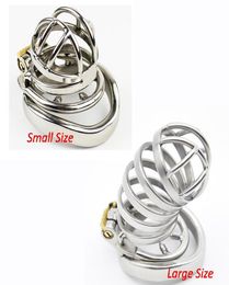 Stainless Steel Device Cage Super Small Cock Cage Penis Lock Cage with Anti-off Cock Ring Fetish Erotic Sex Toys for Men9562812