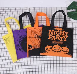 2021 Halloween Ghost Pumpkin Spider Net Print Handbag Non woven Tote Cartoon Hand Bag Kindergarten Pupil Back to School Gift Party2482585