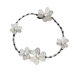 Van-Clef & Arpes Bracelet Designer Luxury Fashion Women Bangle High Edition Four Leaf Grass Five Flower Bracelet Ladybug Butterfly Full Diamond Love Kaleidoscope