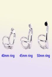 Stainless Steel Cage with Antioff Ring Small Locking Metal Penis Ring Arc Testicle Bondage Gear Devices5776696
