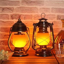 Night Lights Creative Flickering Flame Bar Table Lamp Rechargeable Restaurant Cafe Light Bedside Kerosene