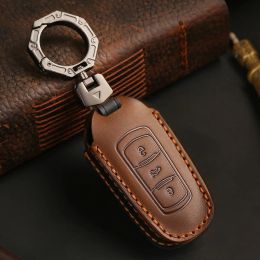 Genuine Leather Car Key Cover for Geely Atlas Boyue NL3 EX7 SUV GT GC9 Emgrand X7 Borui Keyring Shell Fob Case Holder