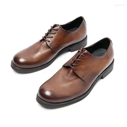 Dress Shoes Man Moccasins British Style Round Toe Men Business Formal Genuine Leather Vintage Gentlmen Wedding Oxford