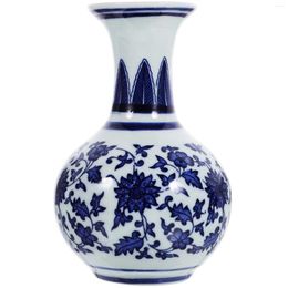 Vases Blue And White Porcelain Vase Chrismas Gift Dried Flower Gifts Retro For Living Room Ceramics