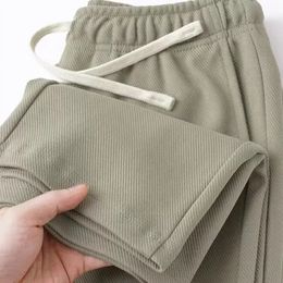 2023 Autumn Loose Straight Casual Pants Elastic Waist Solid Color Draped Sports Sweatpants for MenWomen Baggy Vintage 240122