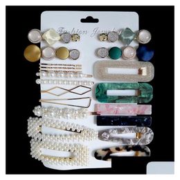 Hair Clips & Barrettes Pearl Hairpin Set Collection Fashion Amazon Acrylic Acid Hair Clips Combination Christmas Gift Women Jewellery D Dhf3O