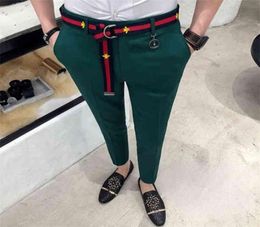 Mens Social White Pants British Style Trousers Green Office Dress Slim Fit Tight Red Club Pink 2020 11097125135
