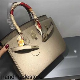 Designer Handbag Platinum High End Quality Leather Bag Women's Large Capacity Fashion Real Pure Brand