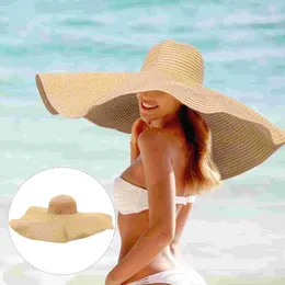 Berets Extra Large Sun Visor Hat Roll Up Floppy Beach Straw Hats For Women