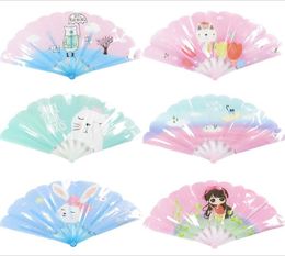 Kids Cute Cartoon Hand Fans Summer Handheld Plastic Fan Students Folding Fan Small Portable Mini Children Fans1556504