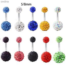 Navel Bell Button Rings 1PC Crystal Navel Ring Piercing Ring Women Double Button Ring Belly Button Ring Piercing Jewelry Navel Bdy Piercing Jewelry Hot YQ240125