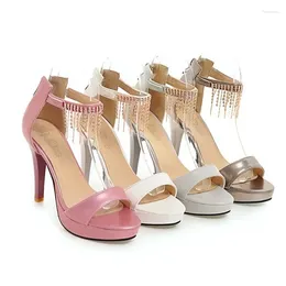 Sandals BLXQPYT 2024 Sexy Fashion Luxury Designer Women Open Toe High Heel Party Wedding Platform Shoes Plus Size 30-46 823