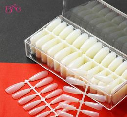 520PcsBox ABS Artificial Full Cover Nail Tips NaturalClear Colour Nude Acrylic Long Ballerina Type Square False Art Nails Tips7935232