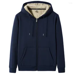 Hunting Jackets Big Size Mens Clothes Winter Thick Warm Hoodie Men Fleece Brushed Hooded Zip-up Sweatshirt 7XL 8XL Large Thermal Hoody Male
